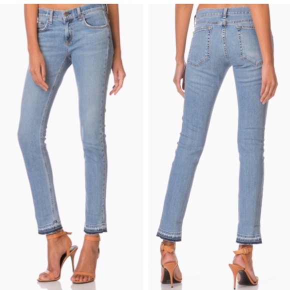 rag & bone Denim - Rag & Bone Dre Kingston Blue Released Hem Slim Boyfriend Jeans